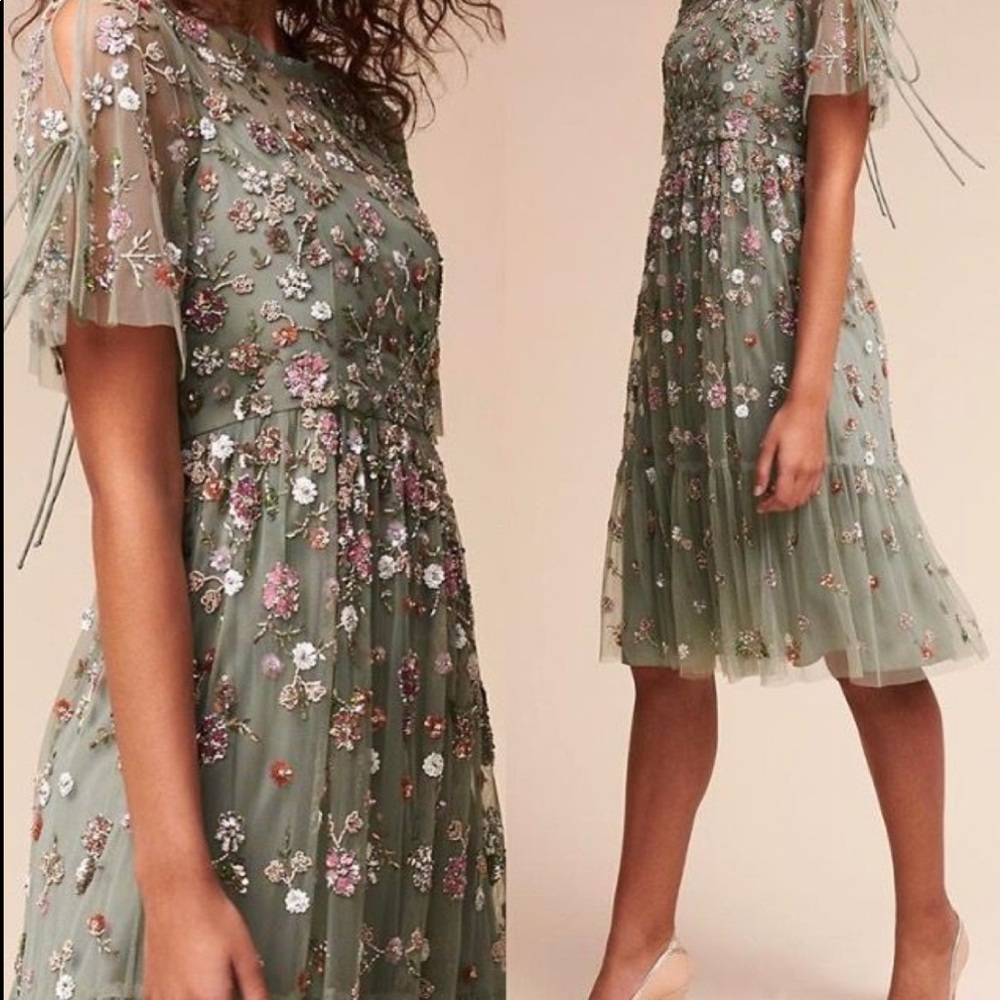 ✨BHLDN Needle & Thread Embellished Floral Dress